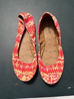Lucky Brand Red and Cream Patterned Ballet Flats